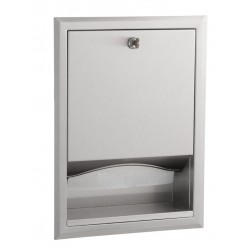 Recessed paper towel dispenser stainless steel brushed finish