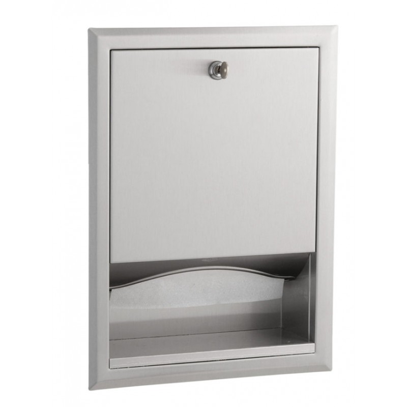 Photo Recessed paper towel dispenser stainless steel brushed finish BO-359