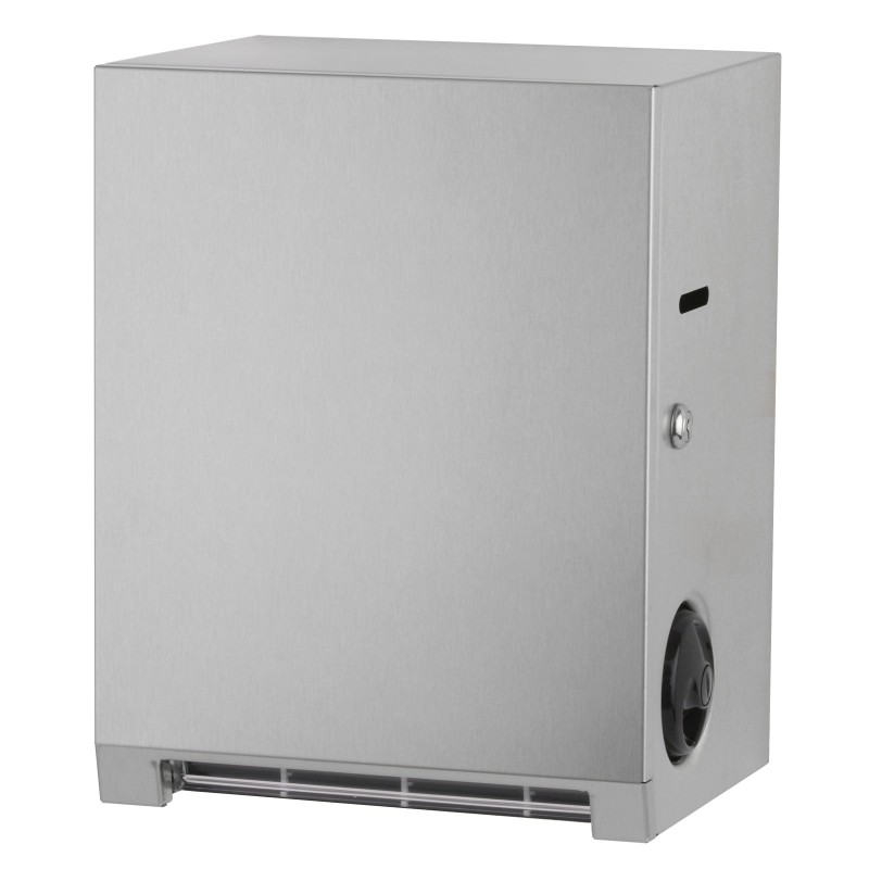 Distributeur de rouleau essuie-mains inox à découpe automatique