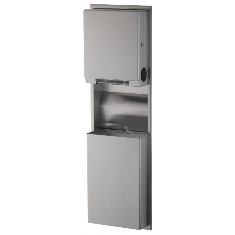 Photo Dispensador de toallas de papel/recipiente de basura convertible empotrado BO-3961