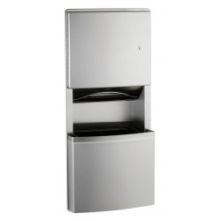 Recessed combined unit NOVA with paper dispenser and waste bin design