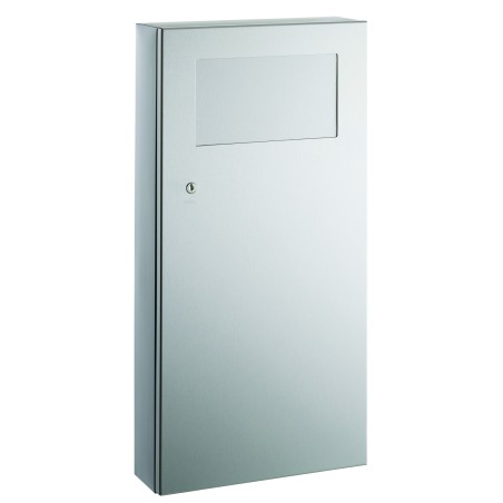 Papelera mural de acero inoxidable con tapa frontal PUSH 12 L
