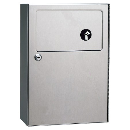 Wall mounted stainless steel feminine waste bin in stainless steel