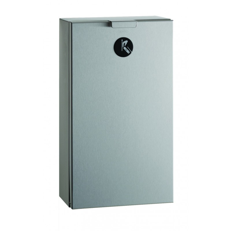 Photo Poubelle sanitaire inox compacte porte basculante BO-35139