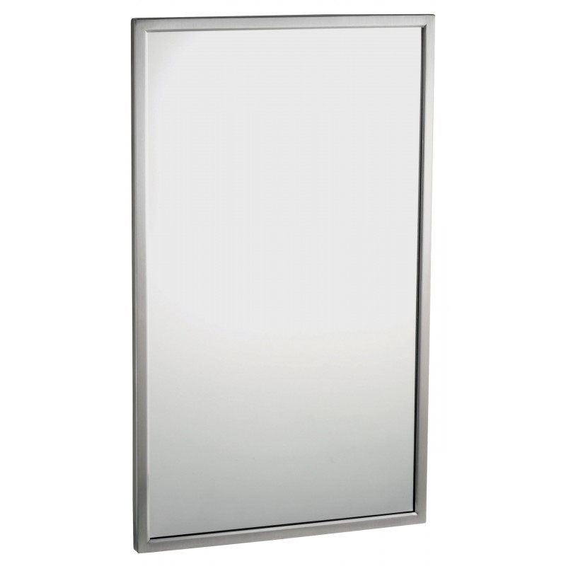 Photo Miroir avec cadre inox soudé pour collectivités B-290-1830