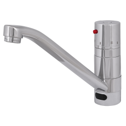Robinet automatique bec long pour évier ou lavabo, avec mitigeur thermostatique