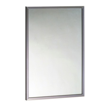 Miroir cadre inox poli brillant