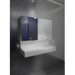 Miniature-2 Module miroir au-dessus lavabo ou vasque avec distributeur de savon, robinet, sèche-mains dissimulés RES-8502