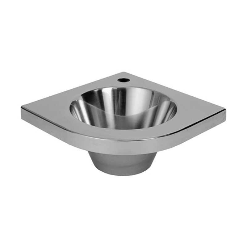 Photo Petit lave-mains d'angle inox suspendu pour WC TI-019-P