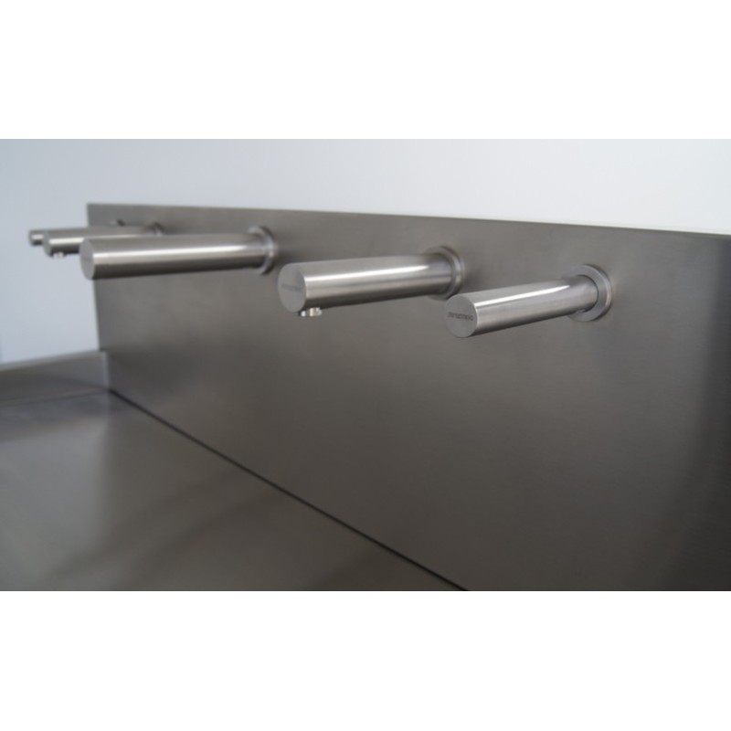 Robinets automatiques inox RONDEO savon eau et air à fixation murale
