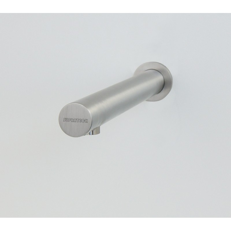 Wall-mounted contact less tap, slick line in stainless steel Wall-mounted contact less tap, slick line in stainless steel
