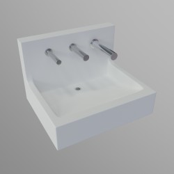 Miniature-7 Lavabo avec distributeur de savon, robinet et sèche-mains RONDEO intégrés dans la crédence LA-600