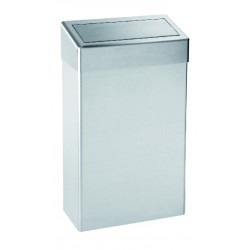 Waste bin with flap cover PUSH stainless steel