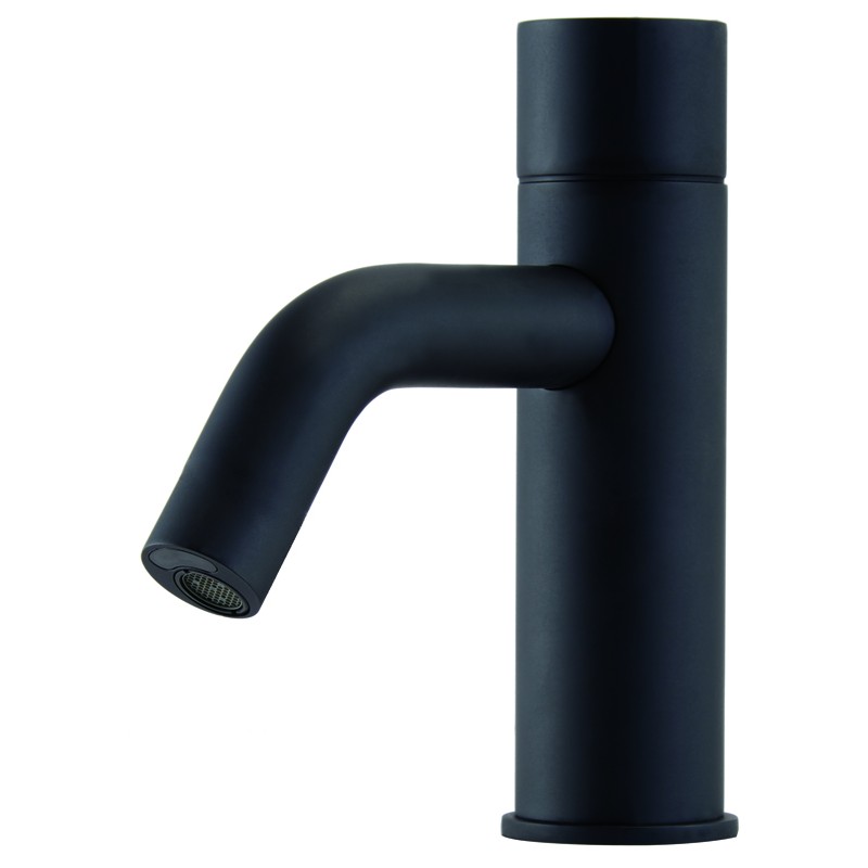 Robinet de lave-mains eau froide C bec, noir mat