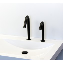 CECIPA Robinet de Lavabo Noir, Robinet de Salle de Bain Noir Avec Vidange  Automatique, Mitigeur de lavabo pour Salle de Bain, Hauteur du Bec 112 mm