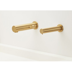 Miniature-5 Wall mounted and electronic mixing tap RONDEO matte gold finish RES-35-N