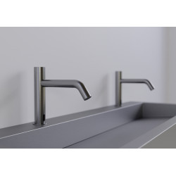 Miniature-4 Electronic and modern tap EXTREME L, brushed finish with long spout RES-106-S1