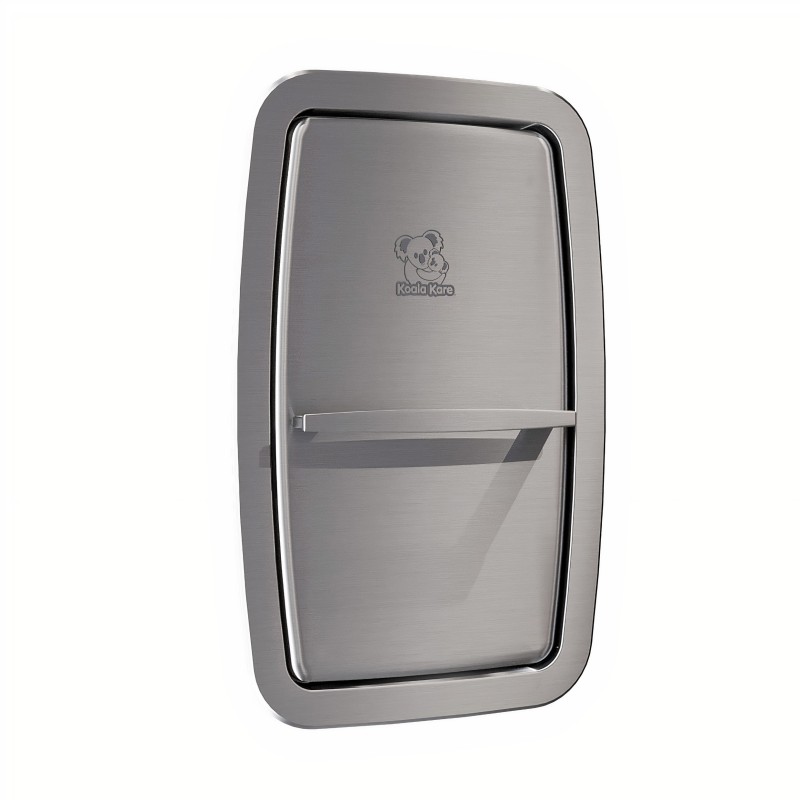 Stainless steel vertical recessed changing table for shared facilities