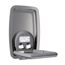 Mesa cambiador abatible inox vertical profesional para guardería empotrable