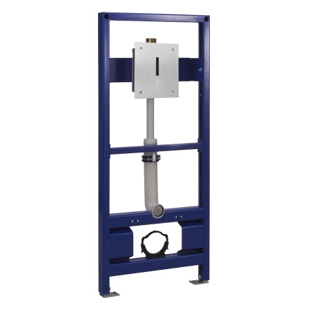 Toilet frame with electronic and vandal resistant flush I-caro