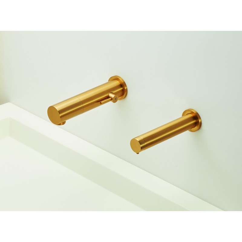 Mezclador electrónico de pared RONDEO con acabado dorado mate