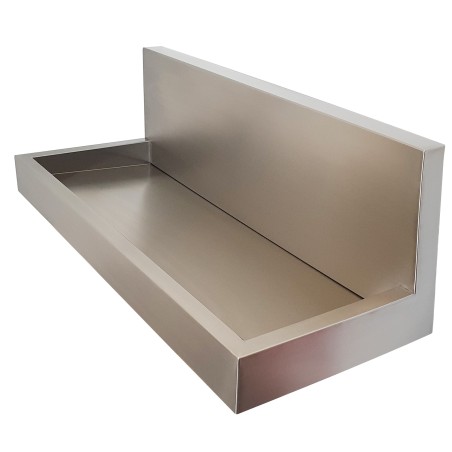 Fregadero colectivo de acero inoxidable, de diseño y robusto, para grifería de pared