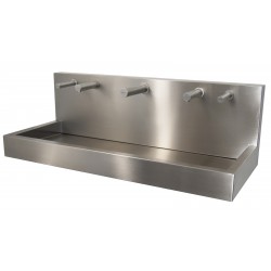 Miniature-2 Stainless steel wall-mounted washbasin with concealed waste and integrated RONDEO TRIO automatic taps for soap, water and air L-112-D