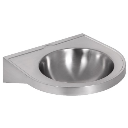 Lavabo suspendu inox avec rebord anti-égouttement
