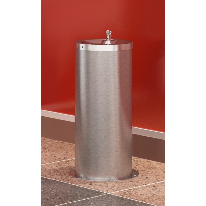 Drinking fountain on foot in stainless steel