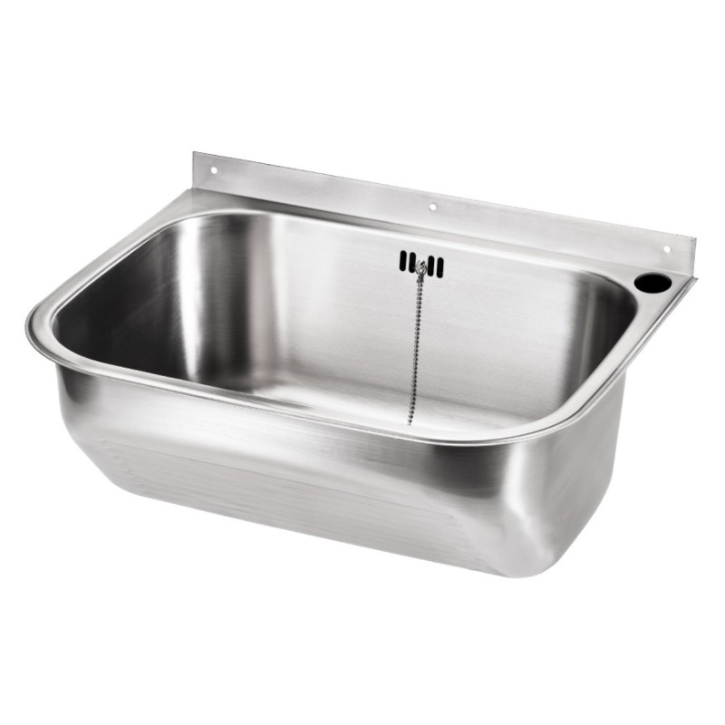 Bac de lavage mural inox avec trou robinet