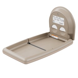 Vertical foldable changing table in cream color Vertical foldable changing table in cream color
