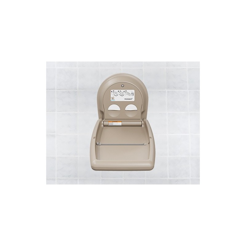 Wall-mounted baby changing table for communal facilities Wall-mounted baby changing table for communal facilities