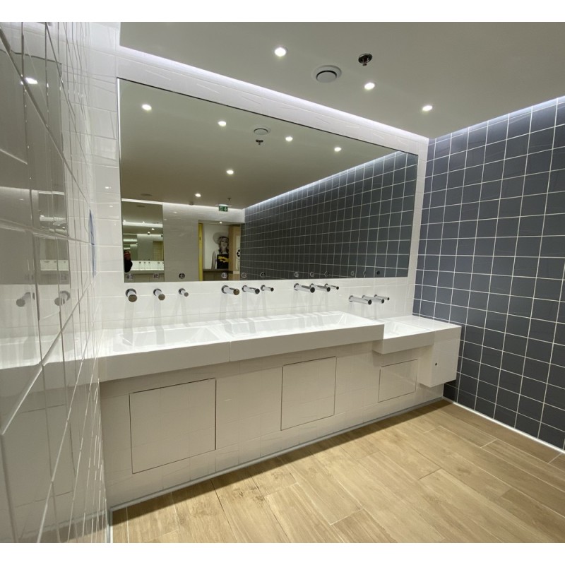 Washbasin wall frame support with electronic faucet water soap air - SUPRATECH