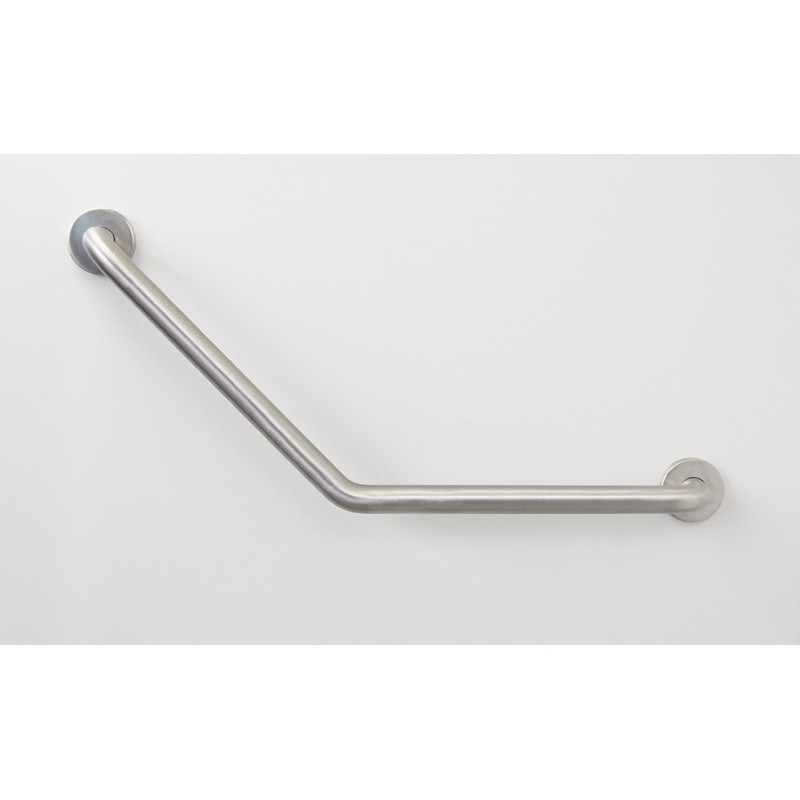 Barre d'appui PMR coudée inox pour WC, sanitaires collectifs