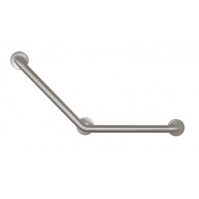 Photo 135° angled bar in stainless steel 3 fixing  points PRM IB-012-S