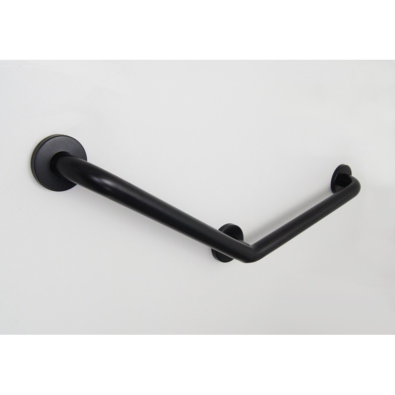 Stainless steel angled grab bar 135° with 3 fixing points