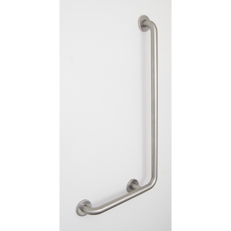 Barre de maintien en L pour douche ou baignoire inox bactériostatique, version droite
