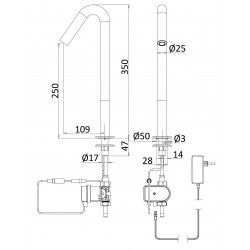 Miniature-2 Dimensions robinet automatique ONE pour vasque à poser RES-51-R