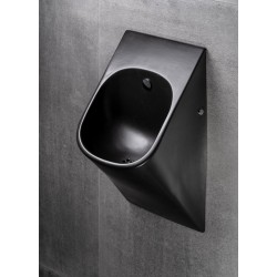 Urinoir design noir LA FONTANA chasse sans contact intégrée Miniature-1 Urinoir design noir LA FONTANA chasse sans contact intégrée S89S