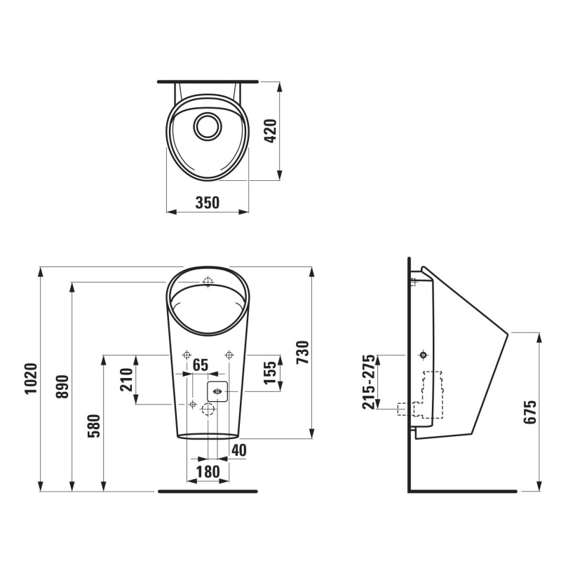 Urinario LEMA con sistema de enjuague invisible y automático - SUPRATECH