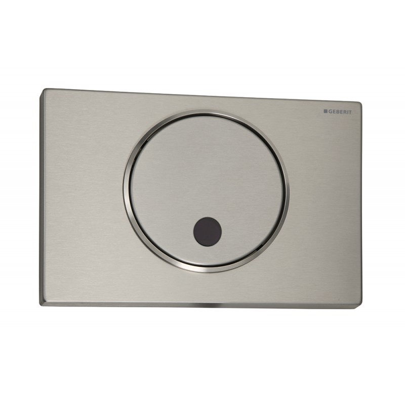 Photo Stainless steel and automatic flush plate GEBERIT with infrared sensor SLW-I