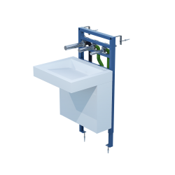 Miniature-2 Lave-mains design Solid Surface RIVAGE sur bâti-support RONDEO TRIO savon, eau et air LVA-600