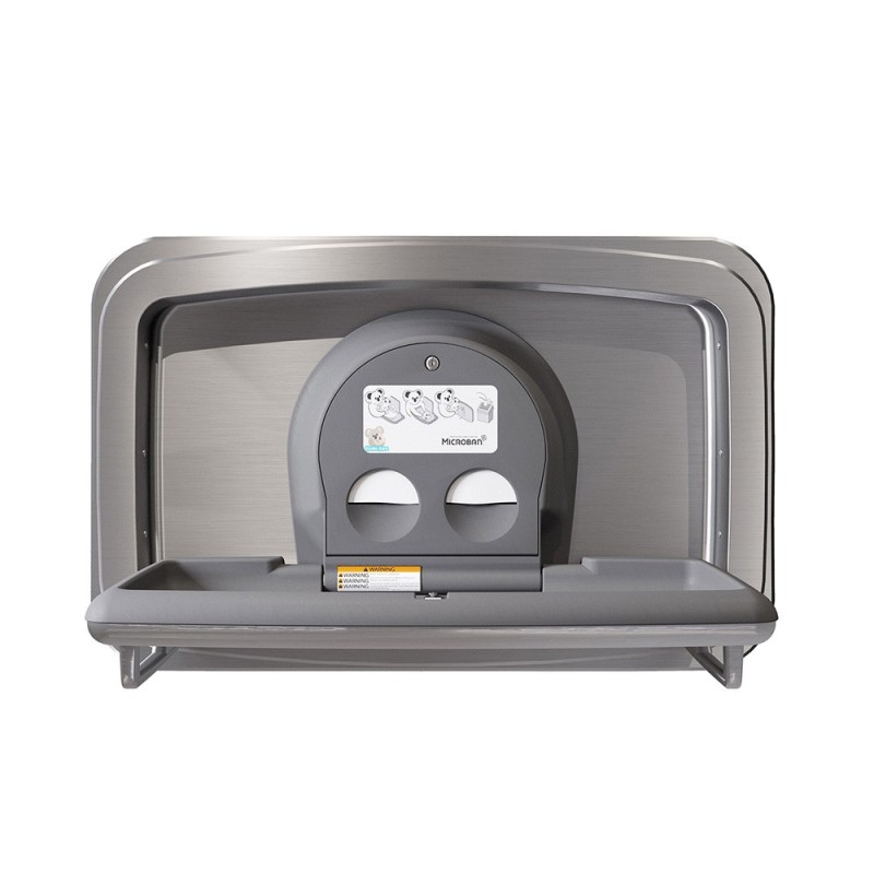 Table à langer inox horizontale pliable murale pour collectivités