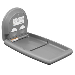 Wall-mounted vertical changing table with stainless steel front