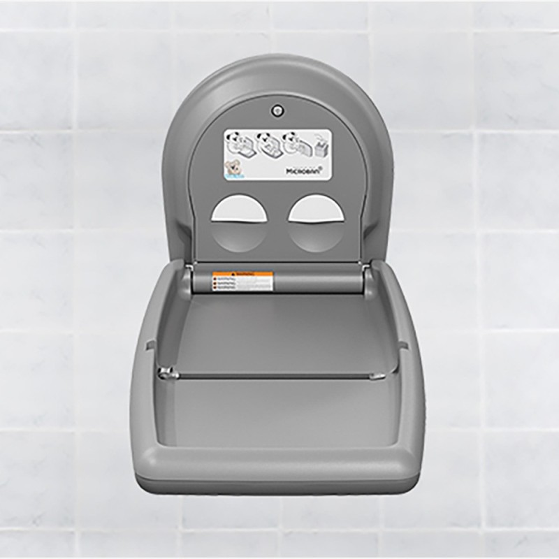 Table à langer murale verticale façade inox