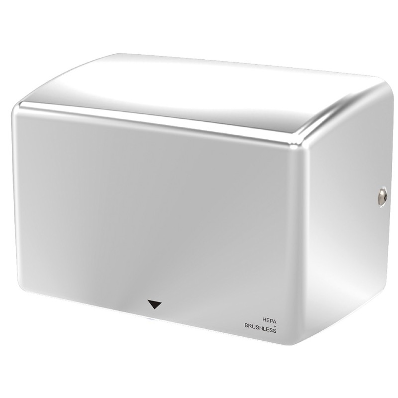 Compact Stainless Steel Hand Dryer Brushless Motor & HEPA Filter, High Speed & Low Energy