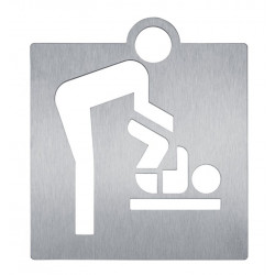 Pictogram nursery baby changing table in stainless steel