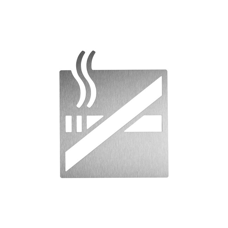 Stainless steel no smoking pictogram, on request