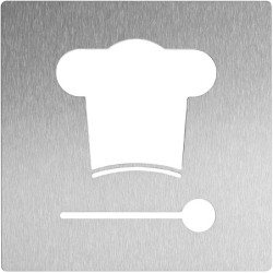 Stainless steel kitchen pictogram, on request