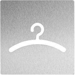 Stainless steel changing room pictogram, on request